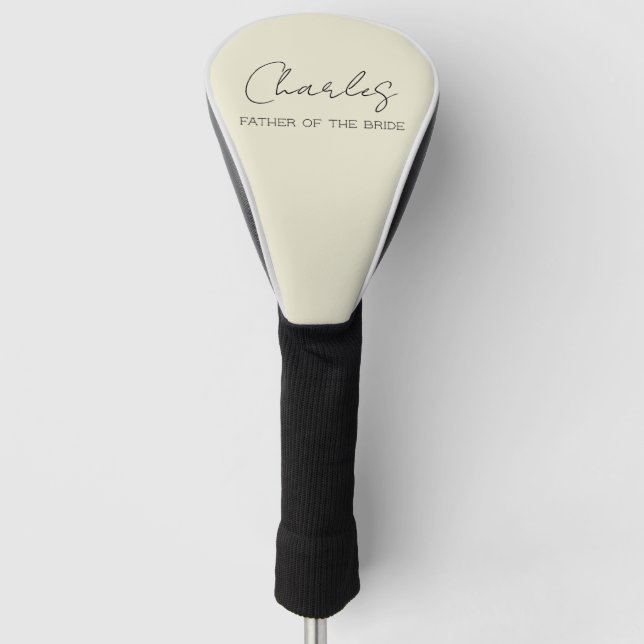Cream Personalized Father of the Bride Golf Head Cover (Front)