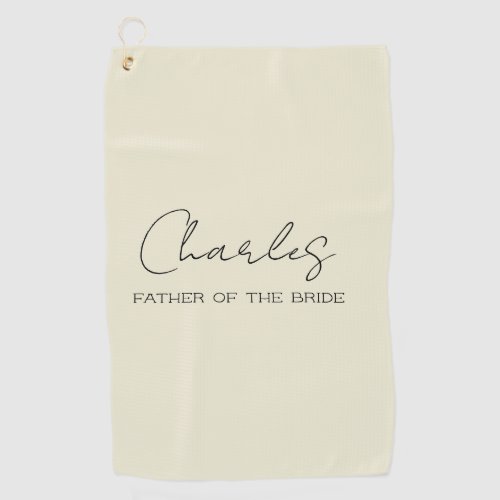 Cream Personalized Father of the Bride Golf Towel