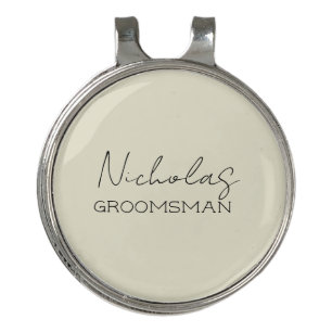 Cream Personalized Groomsman Golf Hat Clip