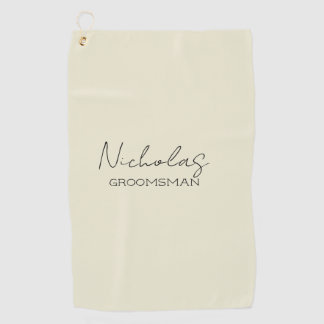 Cream Personalized Groomsman Golf Towel