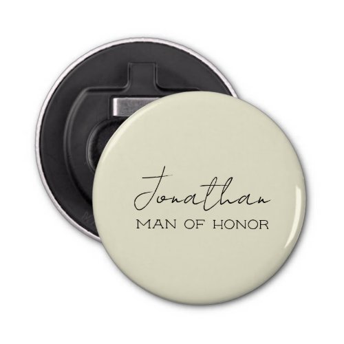 Cream Personalized Man of Honor  Bottle Opener