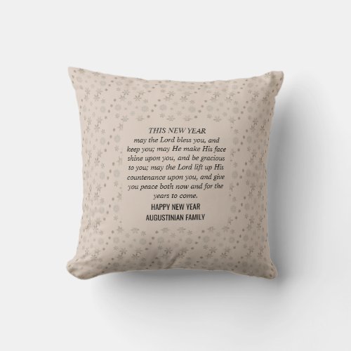 Cream Personalized MAY THE LORD BLESS YOU New Year Throw Pillow