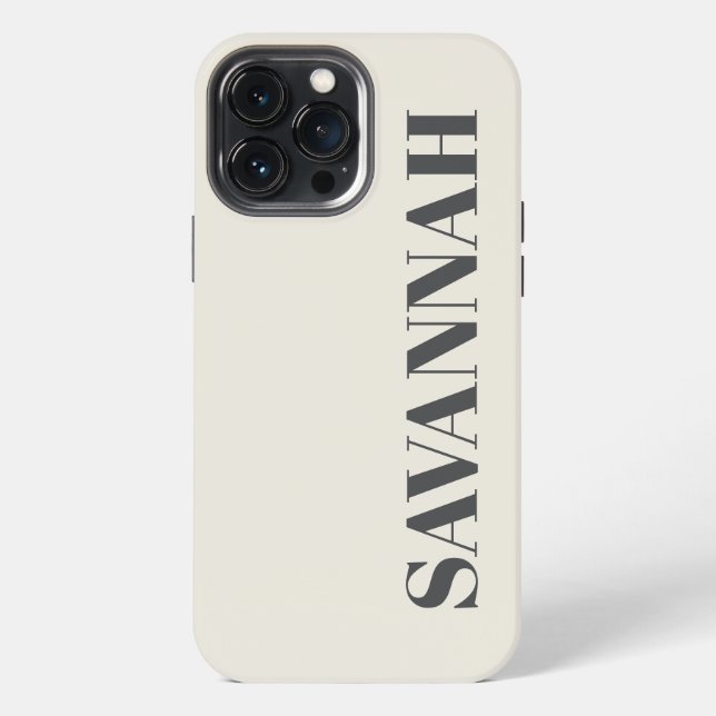 Cream personalized name simple  iphone case (Back)