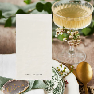 Cream Personalized Wedding  Paper Guest Towels