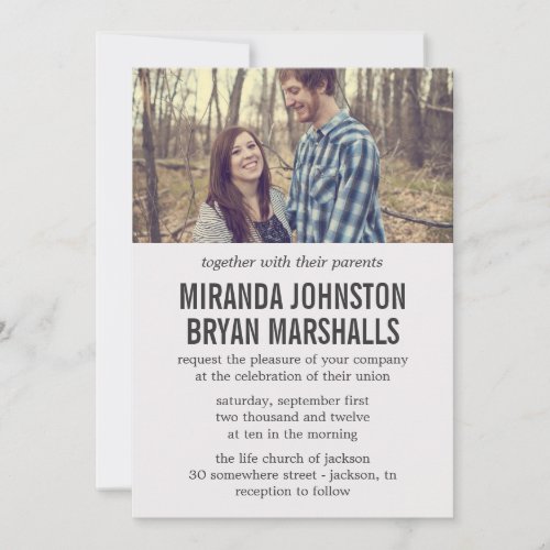 Cream Photo Design Wedding Invitations