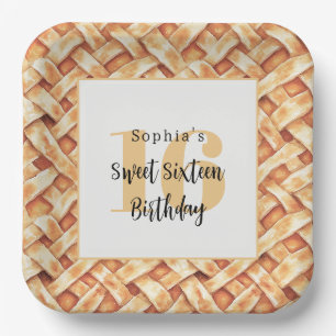 Cream Pie Crust Sweet 16 Birthday (or any year) Paper Plates