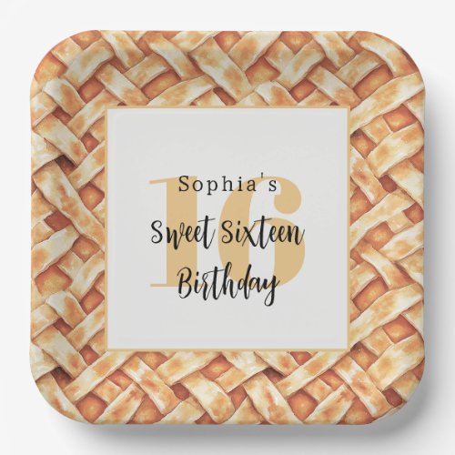 Cream Pie Crust Sweet 16 Birthday (or any year) Paper Plates