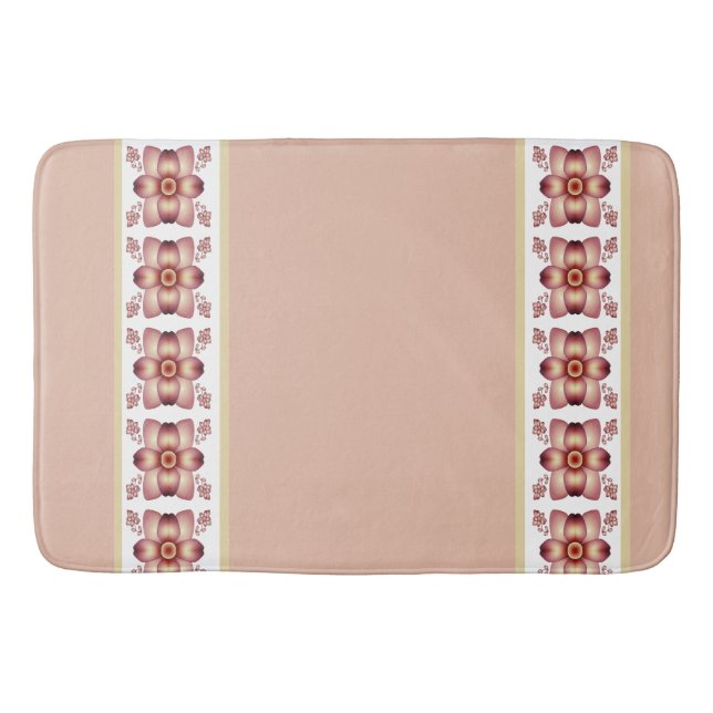 Cream Pink And White Bath Mat (Front)