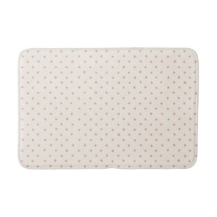Cream Pink Dots Whimsical Bath Mat
