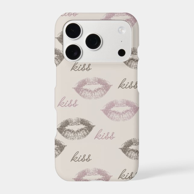 Cream Pink Kiss Lips Case-Mate iPhone Case (Back)