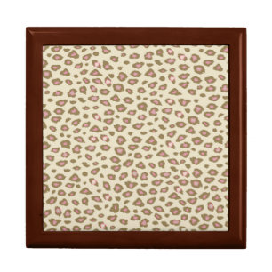 Cream Pink Leopard Print Keepsake Box