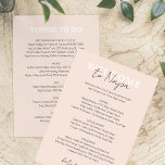 Cream Pink Places to Eat and Things to Do Card<br><div class="desc">Delicate Welcome to our Wedding Weekend Card with Recommended Places to Eat and Things to Do.
Design features an elegant modern style text layout. To make advanced changes,  please select "Click to customize further" option under Personalize this template.</div>