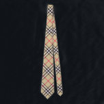 Cream Plaid Neck Tie<br><div class="desc">Cream plaid pattern</div>