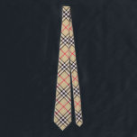 Cream Plaid Neck Tie<br><div class="desc">Cream plaid pattern</div>