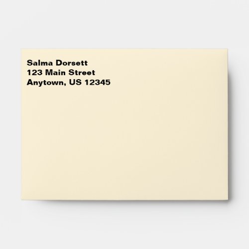 Cream Plain Simple A6 4x6 Return Address Envelopes