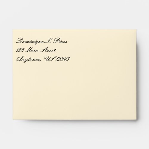 Cream Plain Simple A6 4x6 Return Address Envelopes