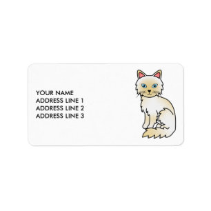 Cream Point Birman / Ragdoll Cat & Custom Text Label