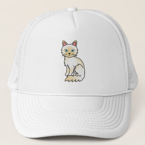 Cream Point Birman  Ragdoll Cute Cartoon Cat Trucker Hat