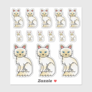 Cream Point Birman / Ragdoll Cute Cartoon Cats Sticker
