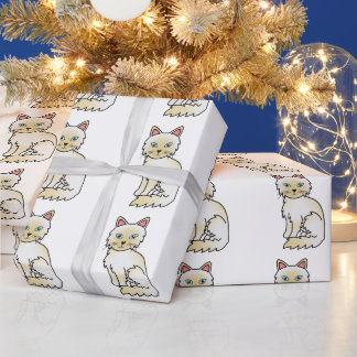 Cream Point Birman / Ragdoll Cute Cat Pattern Wrapping Paper