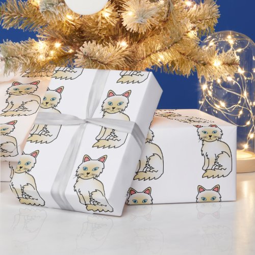 Cream Point Birman  Ragdoll Cute Cat Pattern Wrapping Paper