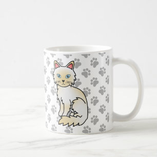 Cream Point Birman / Ragdoll Cute Cat & Paws Coffee Mug