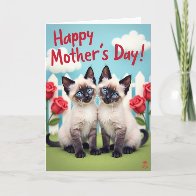 Cream Point Kittens Mothers Day Card (Front)