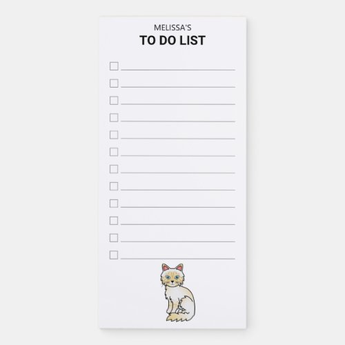 Cream Point Tabby Birman Cat To Do List  Name Magnetic Notepad