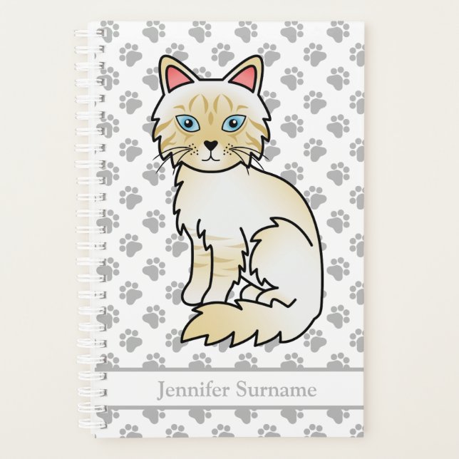 Cream Point Tabby Birman/Ragdoll And Paws & Text Planner (Front)