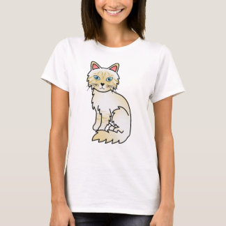 Cream Point Tabby Birman / Ragdoll Cartoon Cat T-Shirt