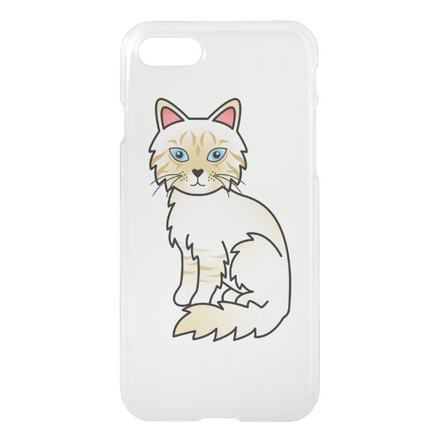 Cream Point Tabby Birman/Ragdoll Cute Cartoon Cat Uncommon iPhone Case (Back)