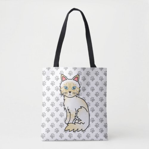 Cream Point Tabby Birman  Ragdoll Cute Cat  Paws Tote Bag