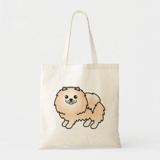 Cream Pomeranian Cute Cartoon Dog Tote Bag