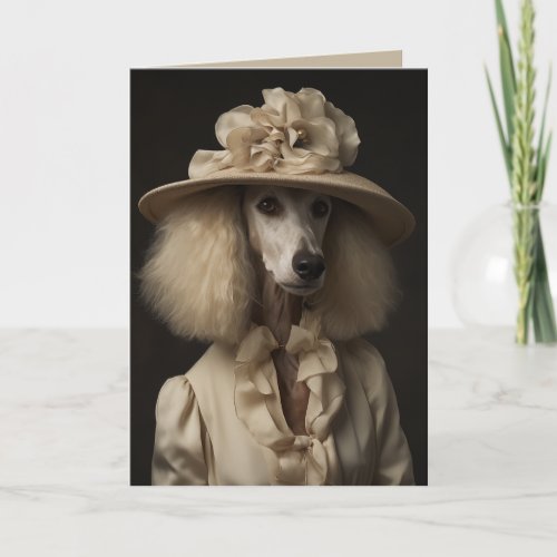 Cream Poodle Flower Hat Invitation