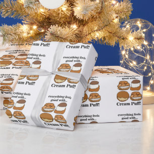 Cream Puff Food Dessert Birthday Wrapping Paper
