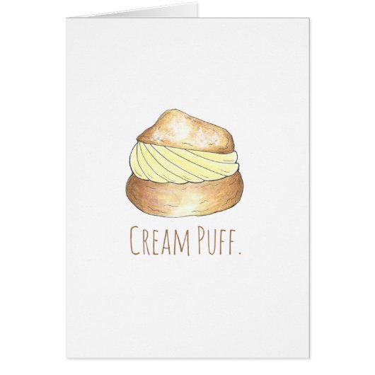 Cream Puff Puffs Creampuff Dessert Foodie Card (Front)