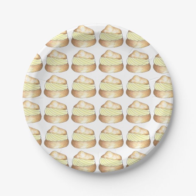 Cream Puff Puffs Creampuff Dessert Foodie Plates (Front)