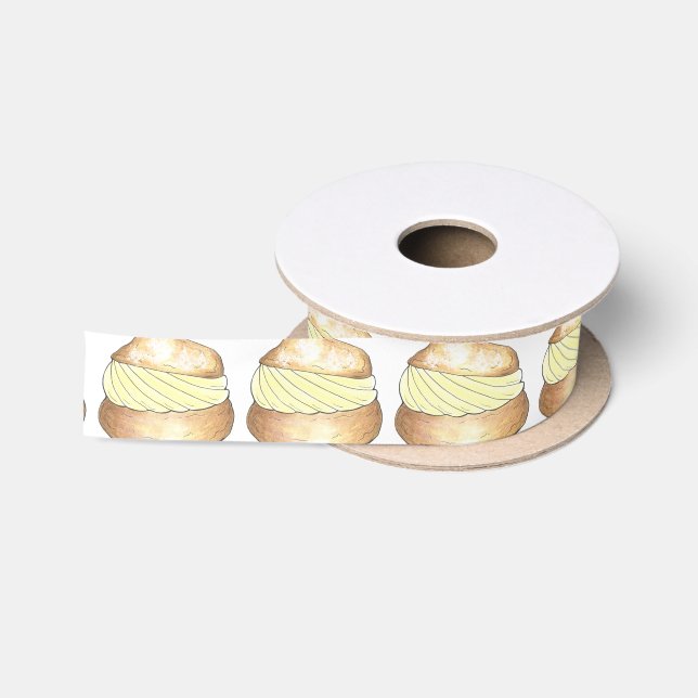 Cream Puff Puffs Creampuff Dessert Foodie Ribbon (Spool)