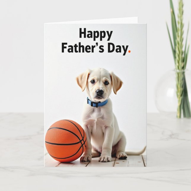Cream Puppy Fathers Day Card (Front)
