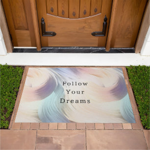 Cream Purple Aqua Pink Swirl Doormat