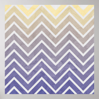 Cream Purple Chevron Pattern Poster