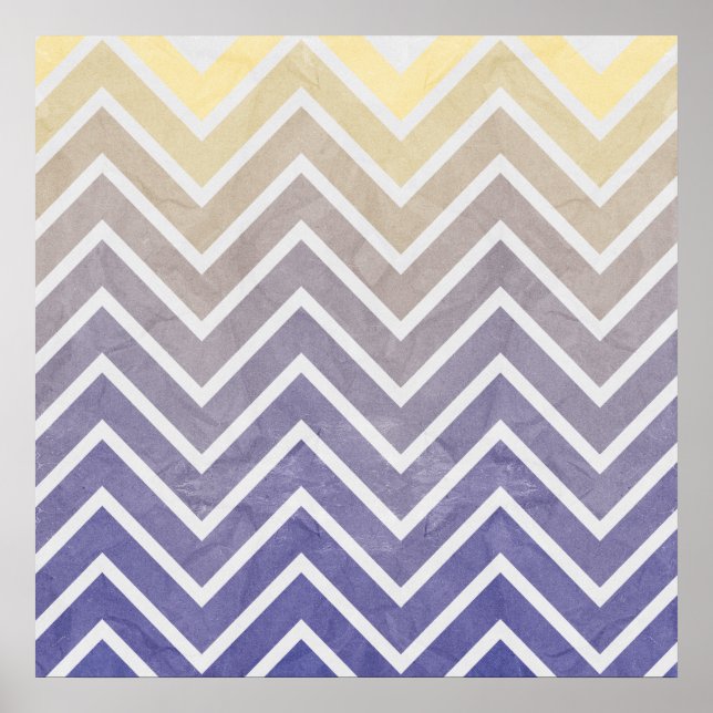 Cream Purple Chevron Pattern Poster (Front)