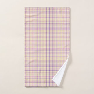 Cream Purple Plaid Classic Pattern Retro Hand Towel
