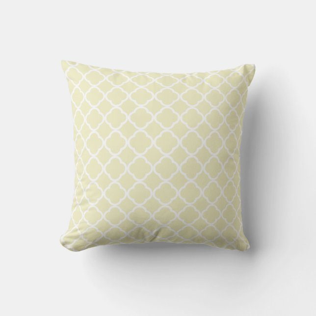Cream Quatrefoil Throw Pillow (Front)
