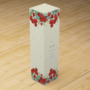 Cream Red Berry+Eucalyptus Christmas/Holiday Wine Box