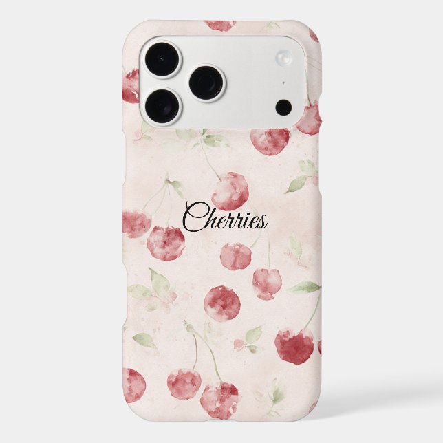 Cream Red Cherries  Case-Mate iPhone Case (Back)