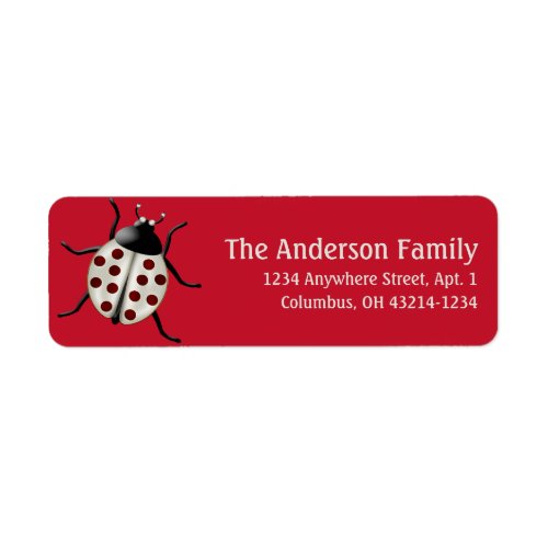 Cream  Red Ladybug Cute Address Labels