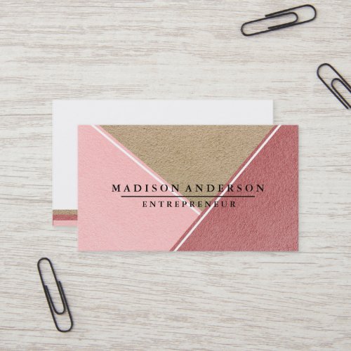 Cream Red  Pink Modern Finance Consultant Business Card