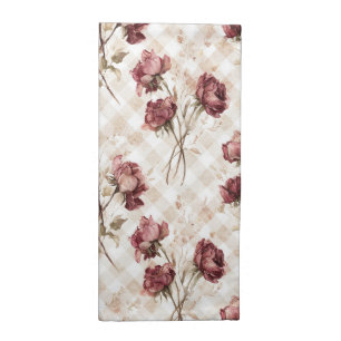 Cream Red Roses Flowers Cloth Napkin