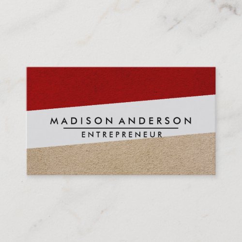 Cream Red  White Modern Finance Consultant Business Card